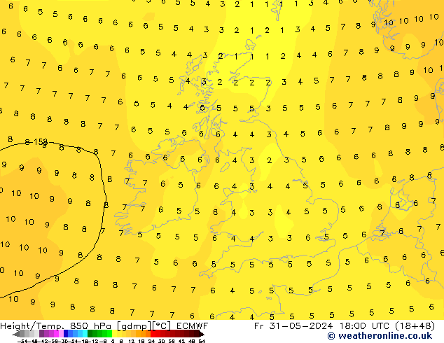 Z500/Regen(+SLP)/Z850 ECMWF vr 31.05.2024 18 UTC