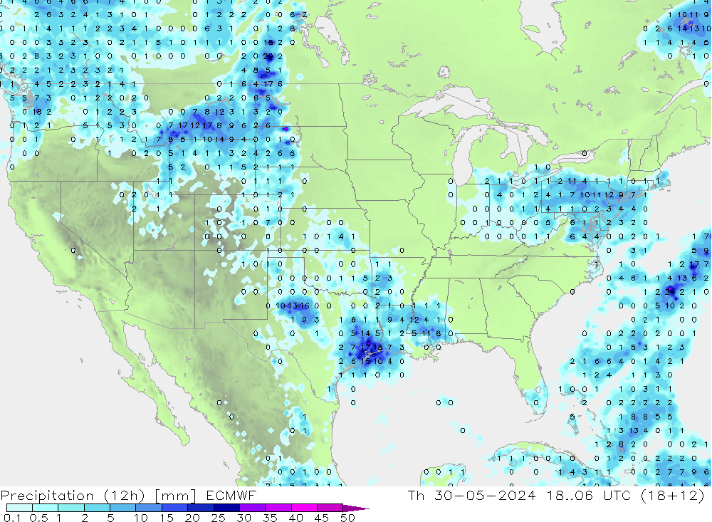 Yağış (12h) ECMWF Per 30.05.2024 06 UTC
