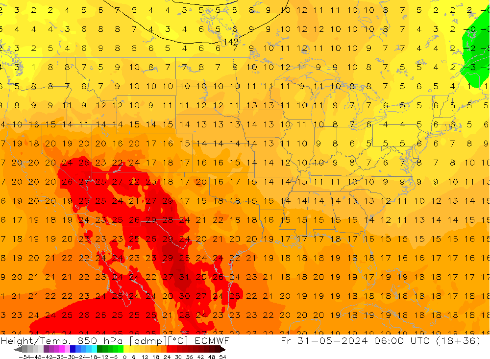 Z500/Rain (+SLP)/Z850 ECMWF Fr 31.05.2024 06 UTC