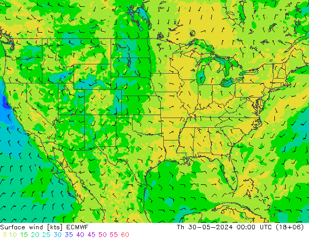 Rüzgar 10 m ECMWF Per 30.05.2024 00 UTC