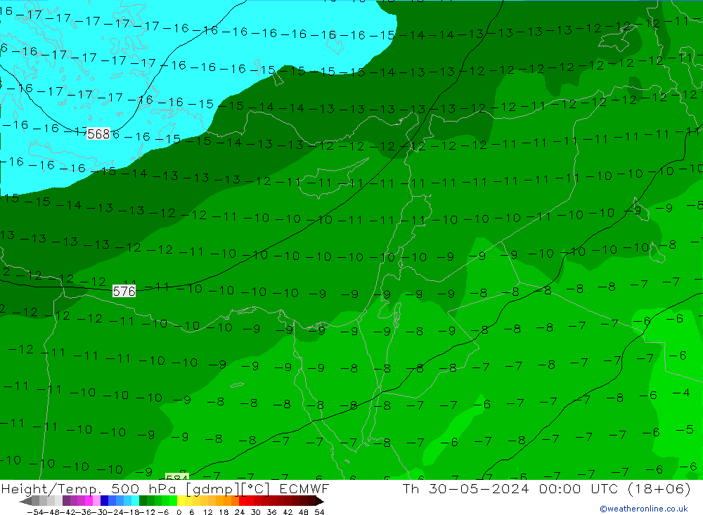 Z500/Rain (+SLP)/Z850 ECMWF Qui 30.05.2024 00 UTC