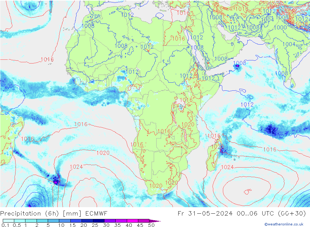 Z500/Yağmur (+YB)/Z850 ECMWF Cu 31.05.2024 06 UTC