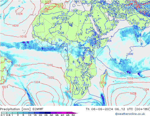 Niederschlag ECMWF Do 06.06.2024 12 UTC