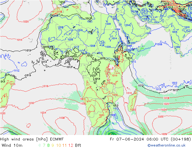 High wind areas ECMWF vie 07.06.2024 06 UTC