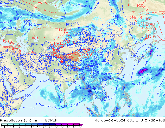 Z500/Rain (+SLP)/Z850 ECMWF Seg 03.06.2024 12 UTC