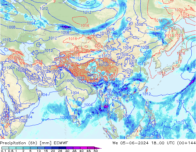 Z500/Rain (+SLP)/Z850 ECMWF mié 05.06.2024 00 UTC