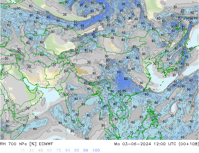 RH 700 hPa ECMWF Mo 03.06.2024 12 UTC