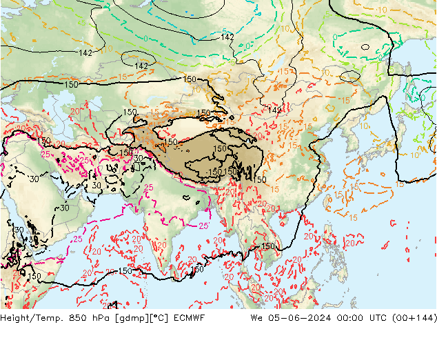 Z500/Rain (+SLP)/Z850 ECMWF mié 05.06.2024 00 UTC