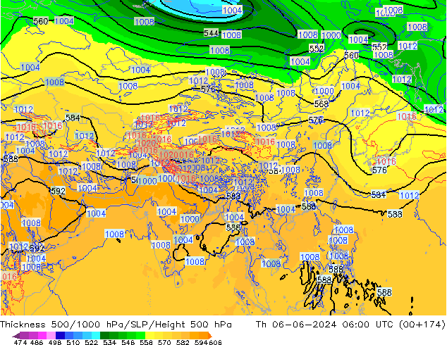 Thck 500-1000hPa ECMWF jeu 06.06.2024 06 UTC