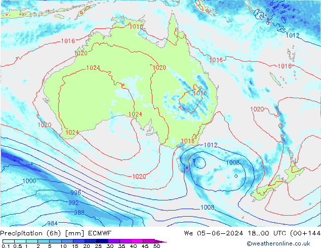 Z500/Yağmur (+YB)/Z850 ECMWF Çar 05.06.2024 00 UTC