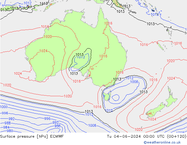 Bodendruck ECMWF Di 04.06.2024 00 UTC