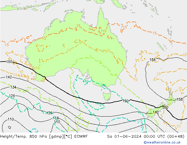 Z500/Yağmur (+YB)/Z850 ECMWF Cts 01.06.2024 00 UTC