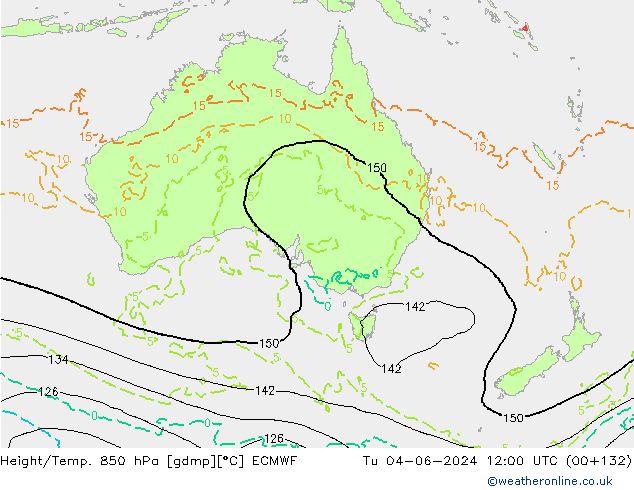 Z500/Regen(+SLP)/Z850 ECMWF di 04.06.2024 12 UTC