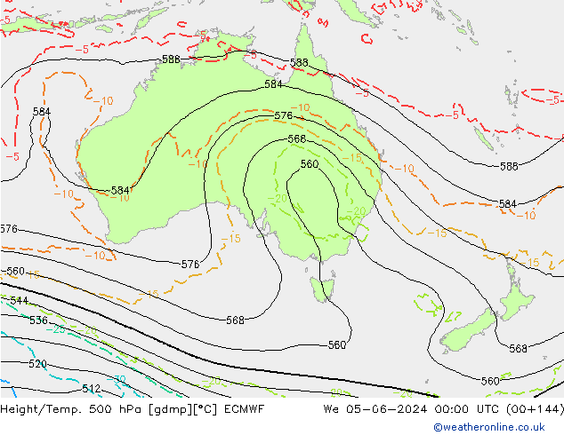 Geop./Temp. 500 hPa ECMWF mié 05.06.2024 00 UTC