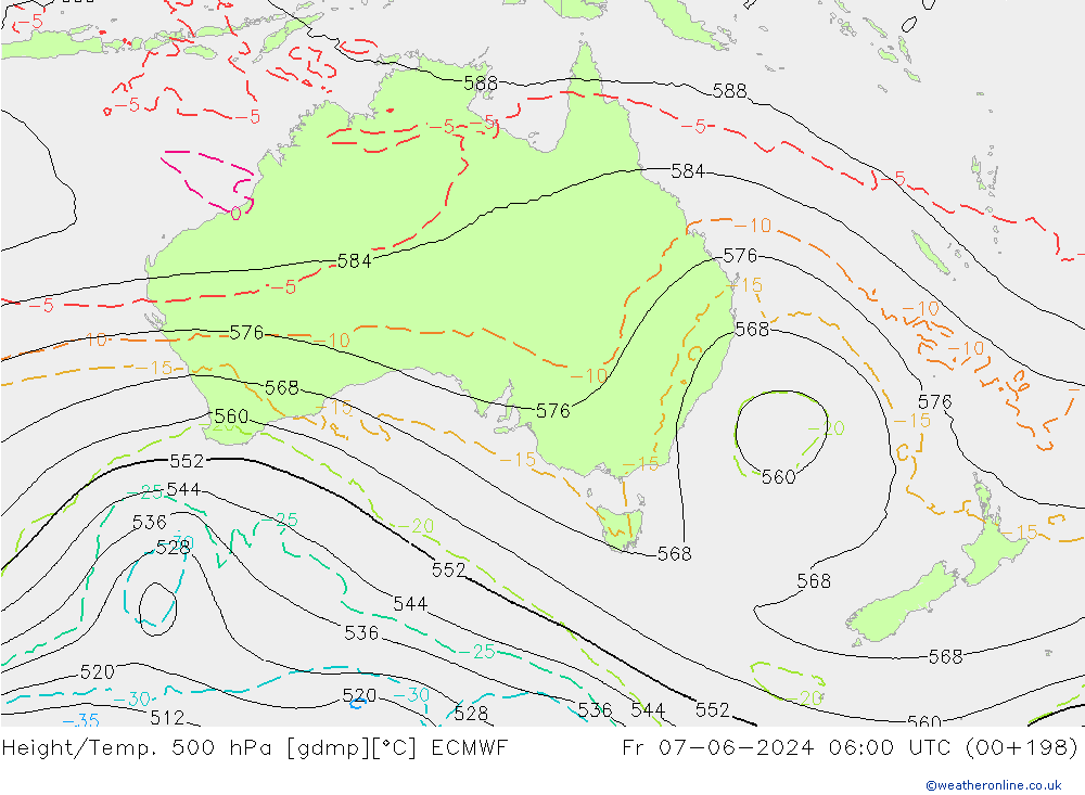 Z500/Rain (+SLP)/Z850 ECMWF vie 07.06.2024 06 UTC