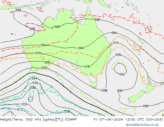 Z500/Rain (+SLP)/Z850 ECMWF  07.06.2024 12 UTC