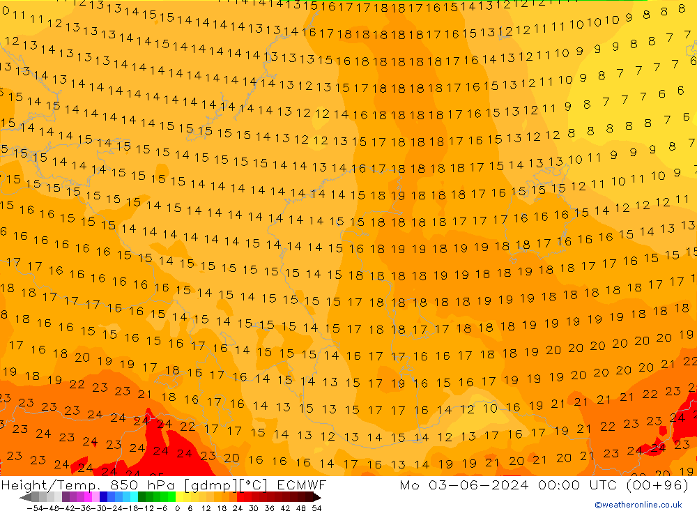 Z500/Rain (+SLP)/Z850 ECMWF пн 03.06.2024 00 UTC