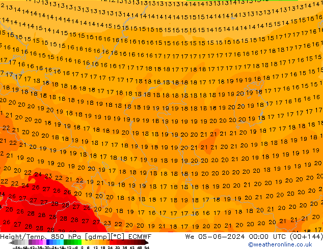 Z500/Rain (+SLP)/Z850 ECMWF We 05.06.2024 00 UTC