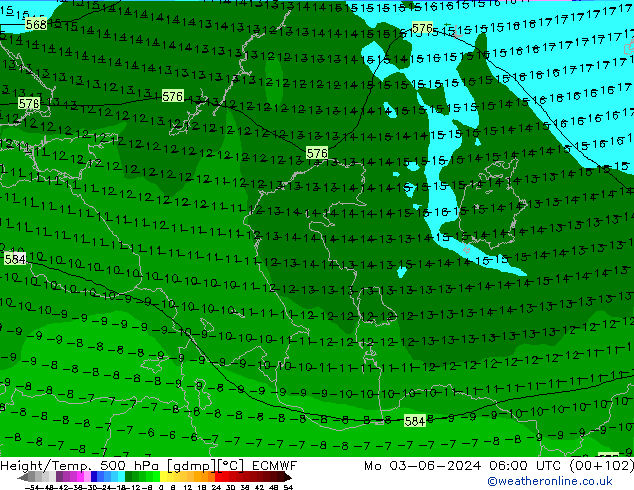 Z500/Regen(+SLP)/Z850 ECMWF ma 03.06.2024 06 UTC