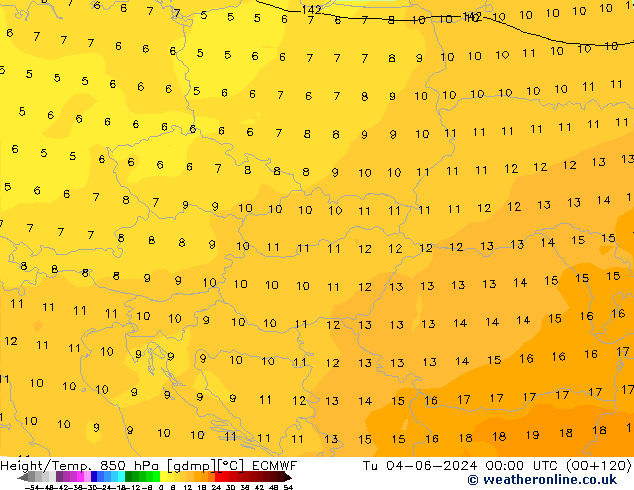 Z500/Rain (+SLP)/Z850 ECMWF Tu 04.06.2024 00 UTC