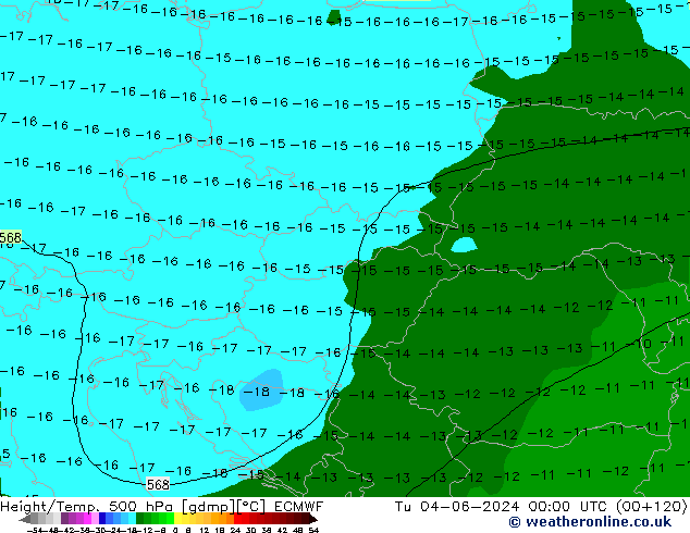 Z500/Rain (+SLP)/Z850 ECMWF Tu 04.06.2024 00 UTC