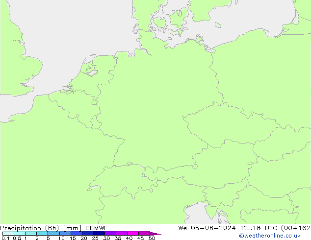 Precipitation (6h) ECMWF St 05.06.2024 18 UTC