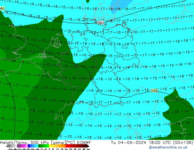 Z500/Regen(+SLP)/Z850 ECMWF di 04.06.2024 18 UTC