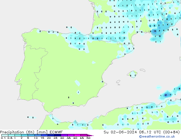 Z500/Regen(+SLP)/Z850 ECMWF zo 02.06.2024 12 UTC