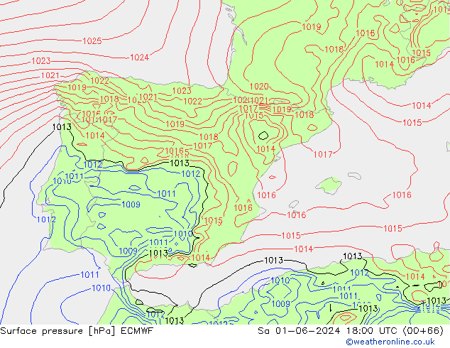 pression de l'air ECMWF sam 01.06.2024 18 UTC