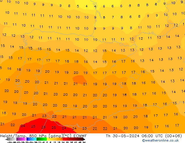 Z500/Yağmur (+YB)/Z850 ECMWF Per 30.05.2024 06 UTC