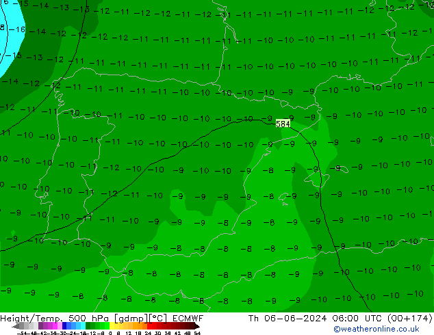 Z500/Yağmur (+YB)/Z850 ECMWF Per 06.06.2024 06 UTC