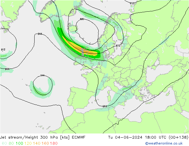 Corrente a getto ECMWF mar 04.06.2024 18 UTC