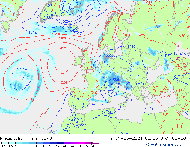 Précipitation ECMWF ven 31.05.2024 06 UTC