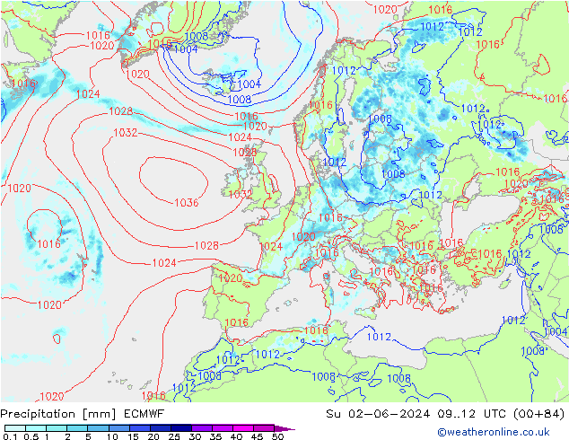 Precipitación ECMWF dom 02.06.2024 12 UTC