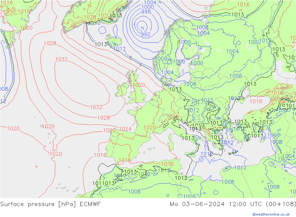 pression de l'air ECMWF lun 03.06.2024 12 UTC