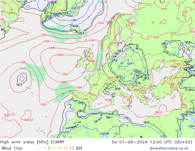 High wind areas ECMWF sab 01.06.2024 12 UTC