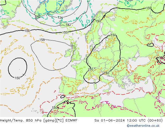 Z500/Rain (+SLP)/Z850 ECMWF Sa 01.06.2024 12 UTC