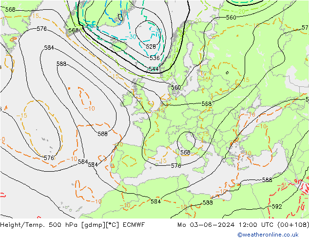 Z500/Rain (+SLP)/Z850 ECMWF ��� 03.06.2024 12 UTC