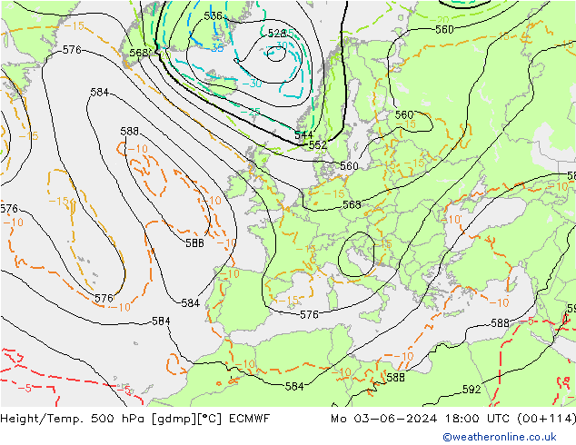 Géop./Temp. 500 hPa ECMWF lun 03.06.2024 18 UTC