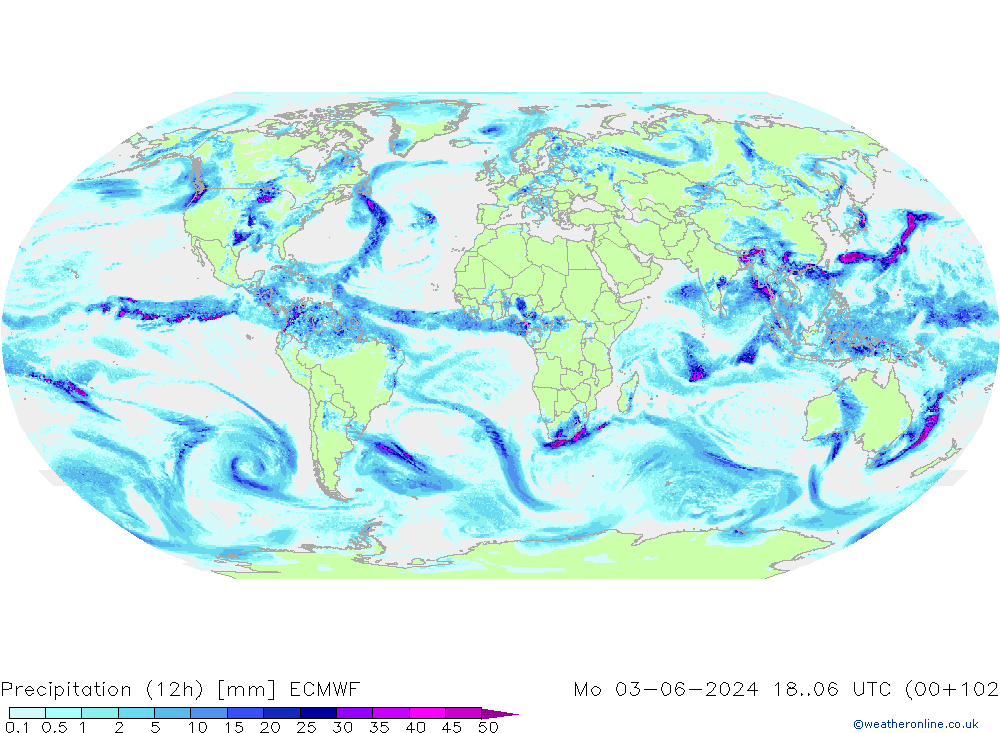 opad (12h) ECMWF pon. 03.06.2024 06 UTC