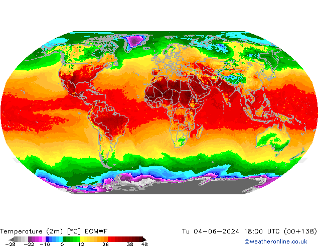 Temperatura (2m) ECMWF mar 04.06.2024 18 UTC
