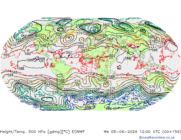 Géop./Temp. 500 hPa ECMWF mer 05.06.2024 12 UTC