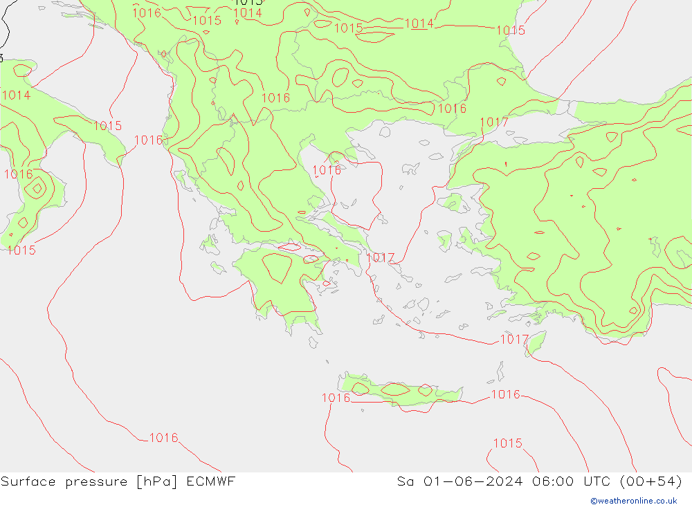 Luchtdruk (Grond) ECMWF za 01.06.2024 06 UTC