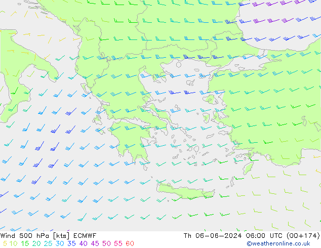 Wind 500 hPa ECMWF do 06.06.2024 06 UTC