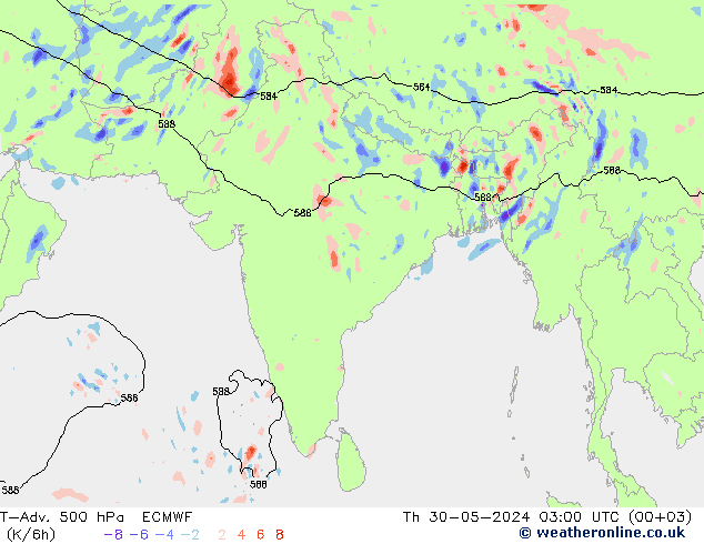 T-Adv. 500 hPa ECMWF Th 30.05.2024 03 UTC