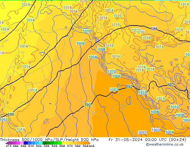 Thck 500-1000hPa ECMWF Pá 31.05.2024 00 UTC