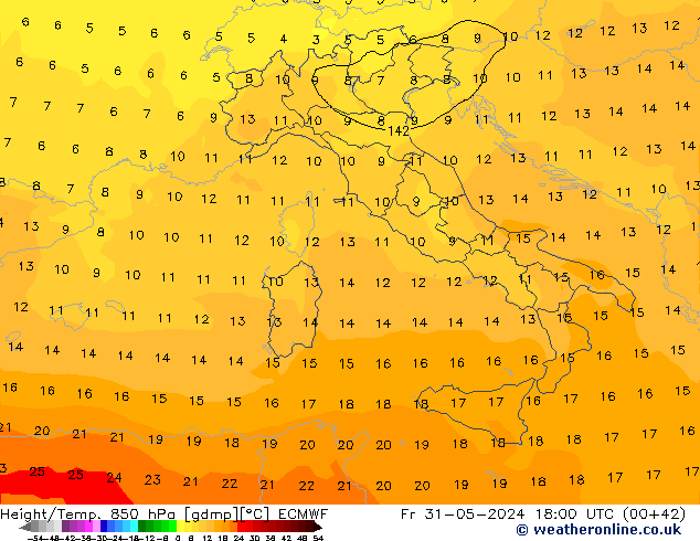 Z500/Rain (+SLP)/Z850 ECMWF пт 31.05.2024 18 UTC