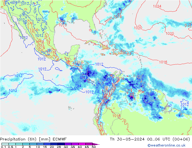 Z500/Rain (+SLP)/Z850 ECMWF  30.05.2024 06 UTC