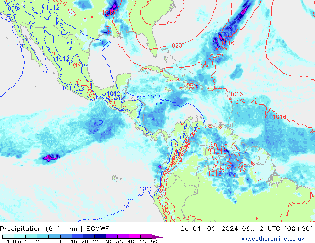 Z500/Regen(+SLP)/Z850 ECMWF za 01.06.2024 12 UTC