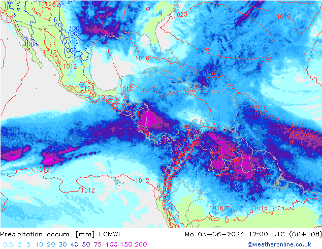 Totale neerslag ECMWF ma 03.06.2024 12 UTC